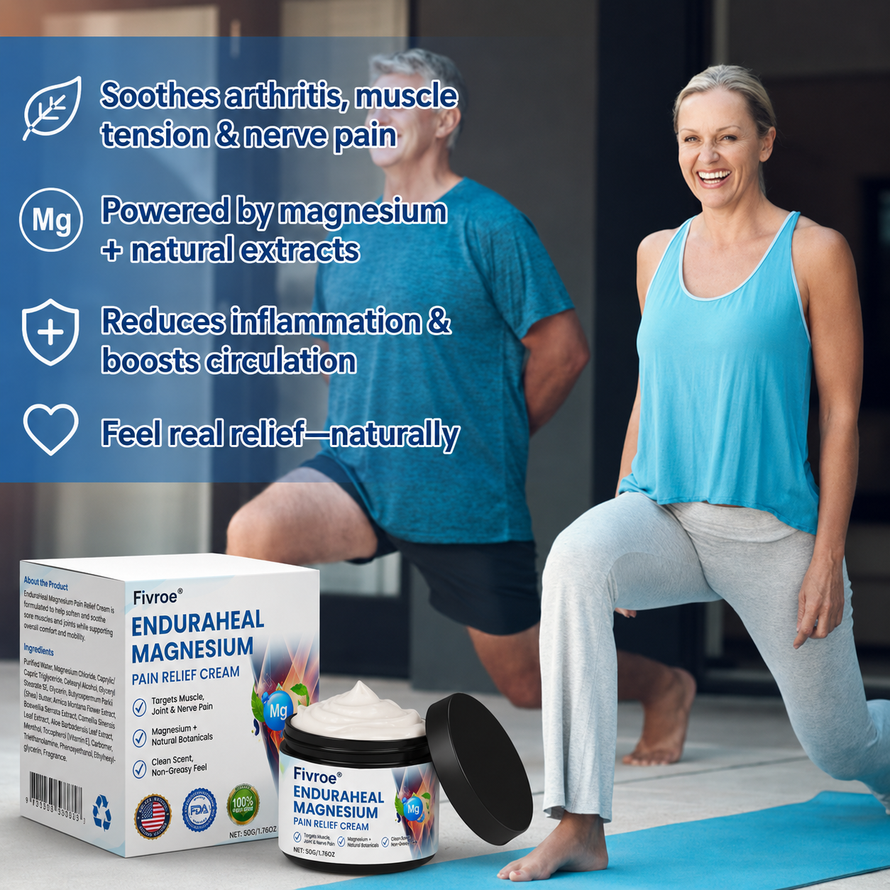 Pryxo™ EnduraHeal Magnesium Pain Relief Cream (Treats Arthritis, Neuropathy, Rheumatism, Sports Injuries & More)