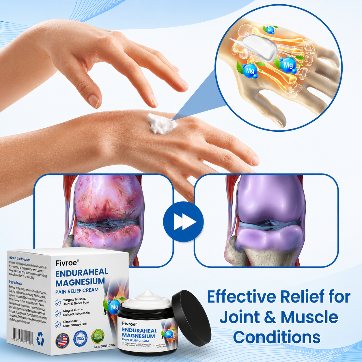 Pryxo™ EnduraHeal Magnesium Pain Relief Cream (Treats Arthritis, Neuropathy, Rheumatism, Sports Injuries & More)